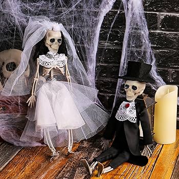 Amazon | ハロウィン 骸骨 飾り スカル花嫁新郎 スケルトン 怖い